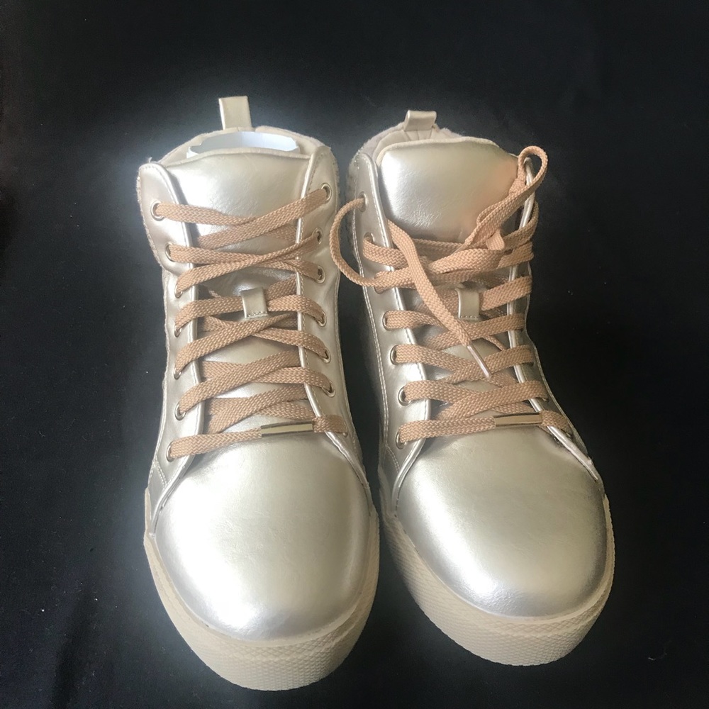 Gold Rhinestone High Tops - Picture 2 of 4